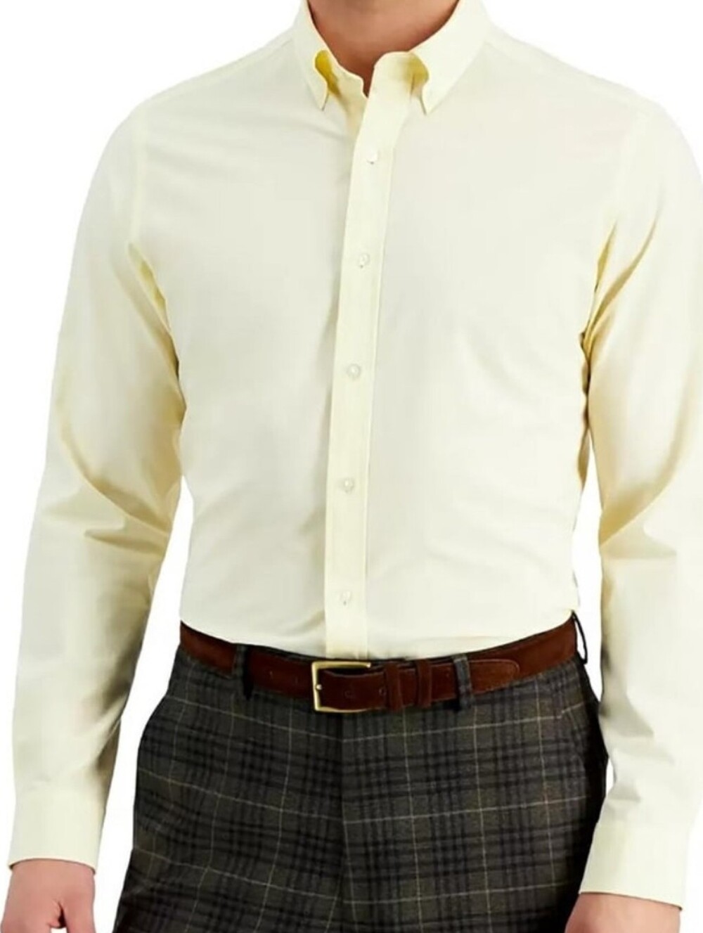Club Room Men's Classic Button-Down Dress Shirt - Yellow